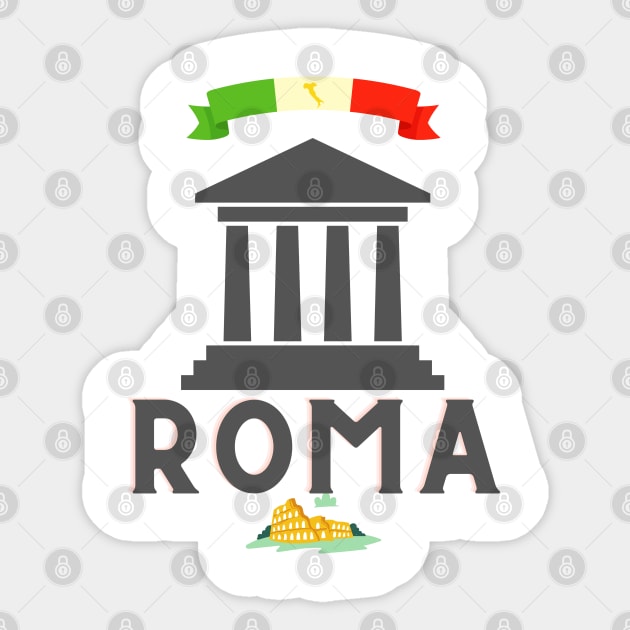 In this work you can see the Roman Forum, the main square of ancient Rome and the most popular place. And there is also Coloseo, which is also one of the favorite sites of the ancient Romans. Sticker by Atom139
